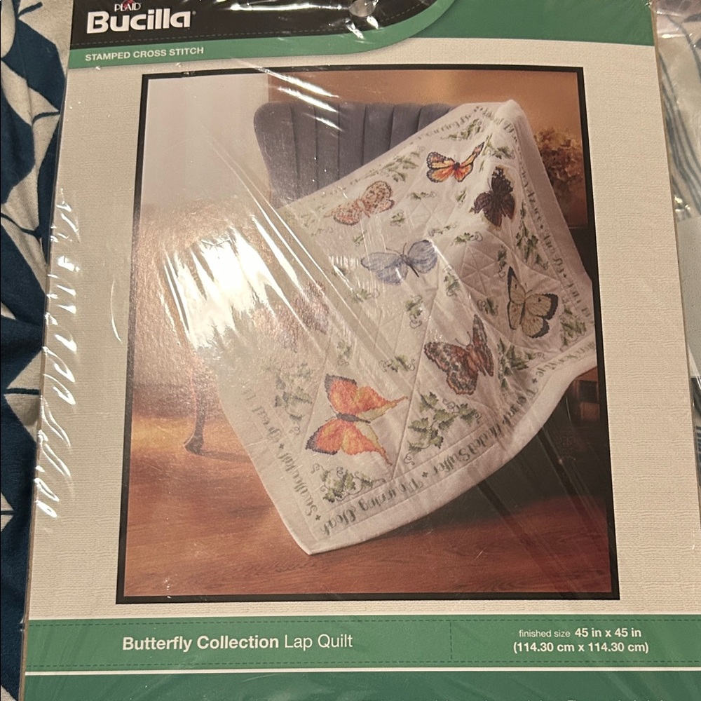 Bucilla Butterfly Collection Lap Quilt with Colorful Design